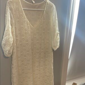 Maternity Elegant Cream Lace Women's Dress